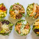 Variedad de todas las ensaladas de green bowl