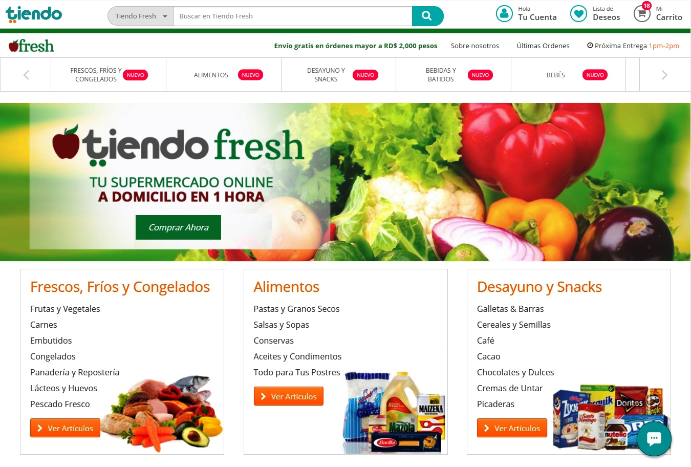 Tiendo Fresh,Supermercado online inicia sus operaciones en Santo Domingo