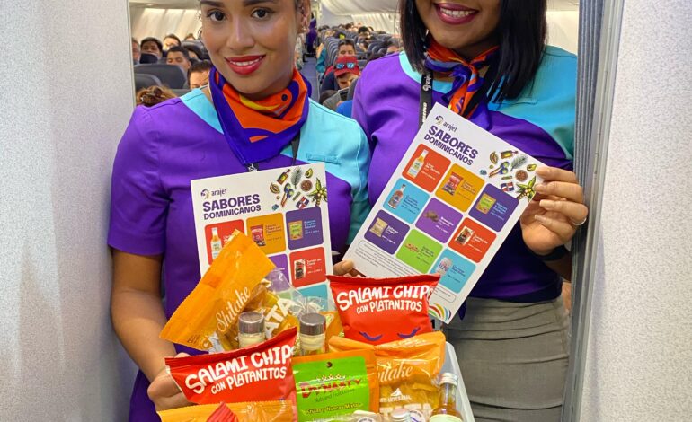 Arajet promueve productos 100% dominicanos en nuevo menú a bordo