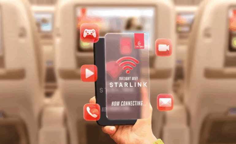 Acelerando a 40,000 pies de altura: Emirates se prepara para operar la flota internacional de fuselaje ancho más grande del mundo equipada  con Starlink